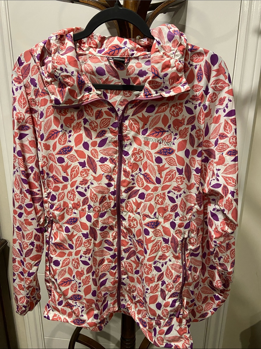 Montbell Women's Pink & Purple Leaf-Print Utility Jacket